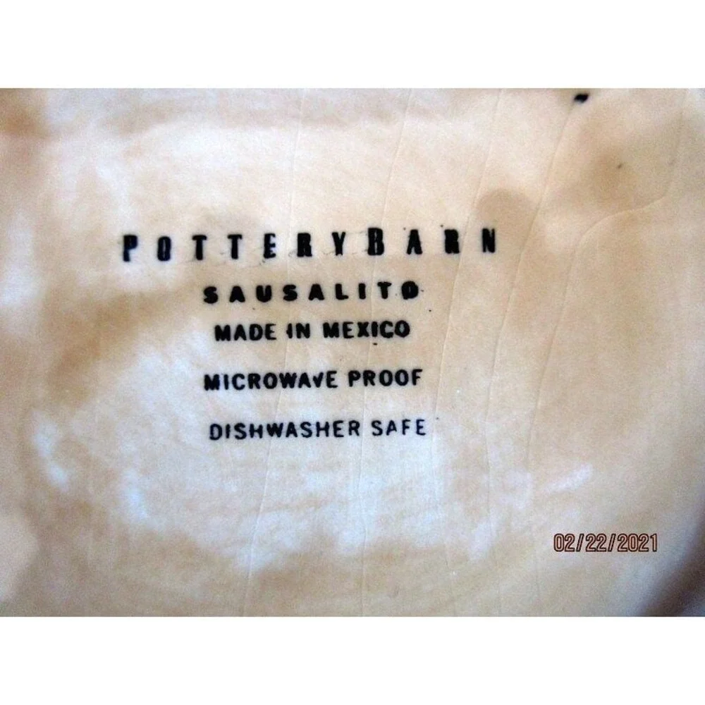 Pottery Barn Sausalito Amber Gold Salad Plate Hand Painted‎ Mexico